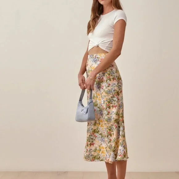 Reformation Bea Skirt In Countryside - Size 0 - Picture 2 of 2